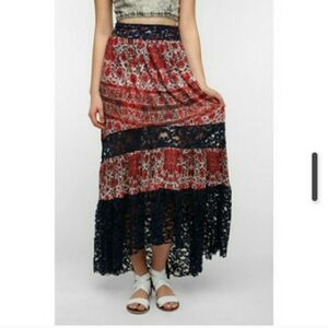 UO Ecote maxi boho skirt Sz 2
